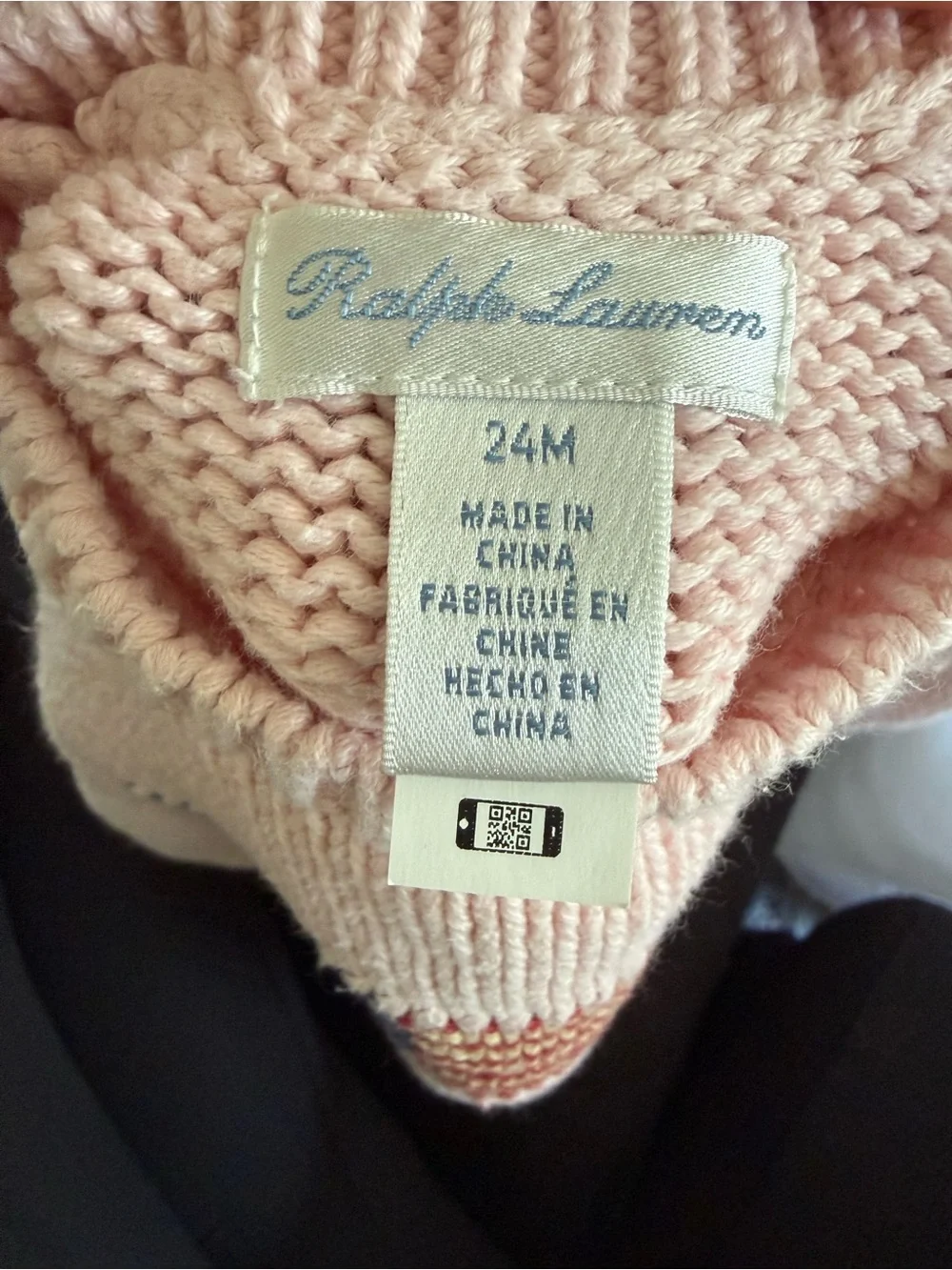 Ralph Lauren Acacia Pink Intarsia Flag Knit Sweater